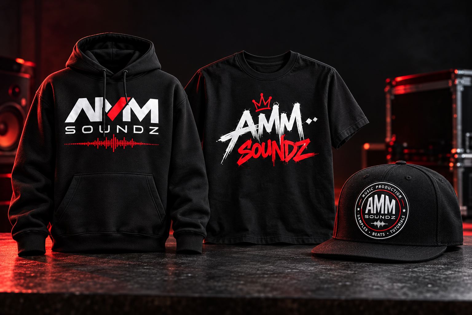 Concepts: angular AMM hoodie, graffiti and crown T-shirt, circular badge cap